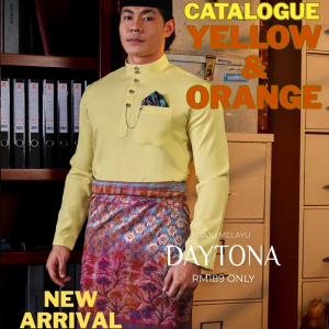 Baju Melayu Daytona Koleksi Yellow Orange