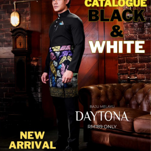 Baju Melayu Daytona Koleksi Hitam Putih